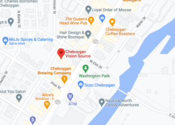Map view of Cheboygan optometrist office