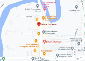Map view of Bellaire optometrist office